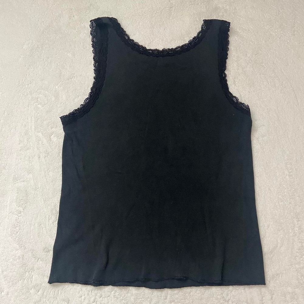 Jones New York Sport Black Top with Lace Detail size: 2X